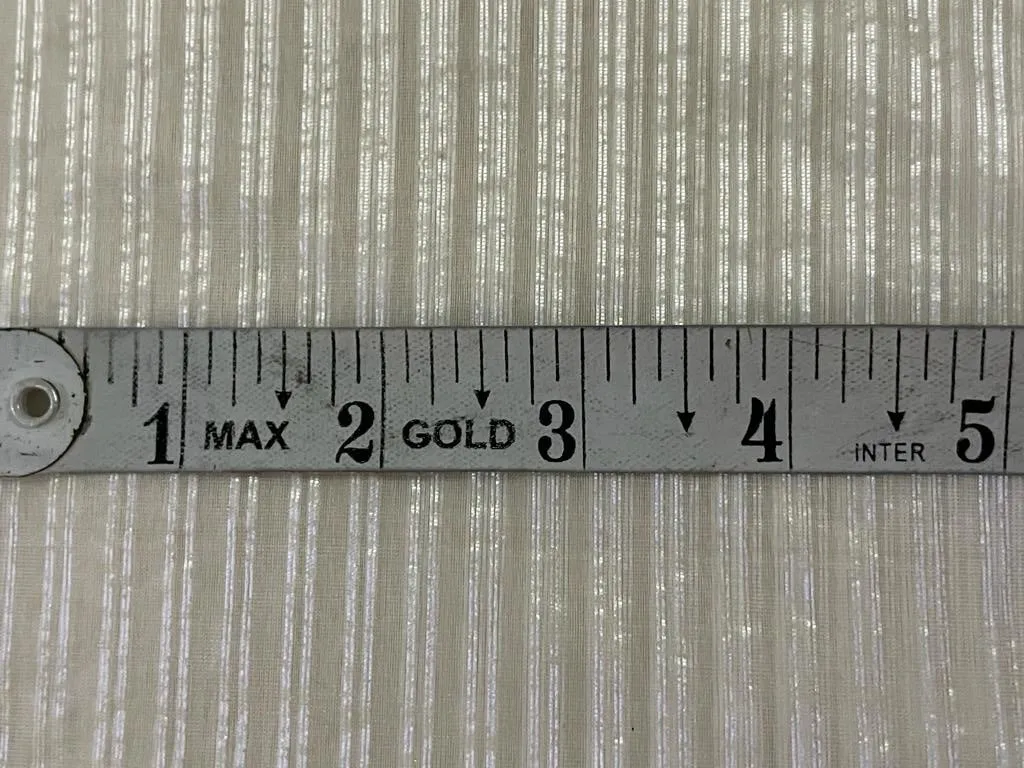 100% SILK ORGANZA BANANA STRIPES SEMI SHEER 44" WIDE available in both gold as well as silver stripe [15529/15530]