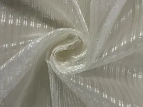 100% SILK ORGANZA BANANA STRIPES SEMI SHEER 44" WIDE available in both gold as well as silver stripe [15529/15530]
