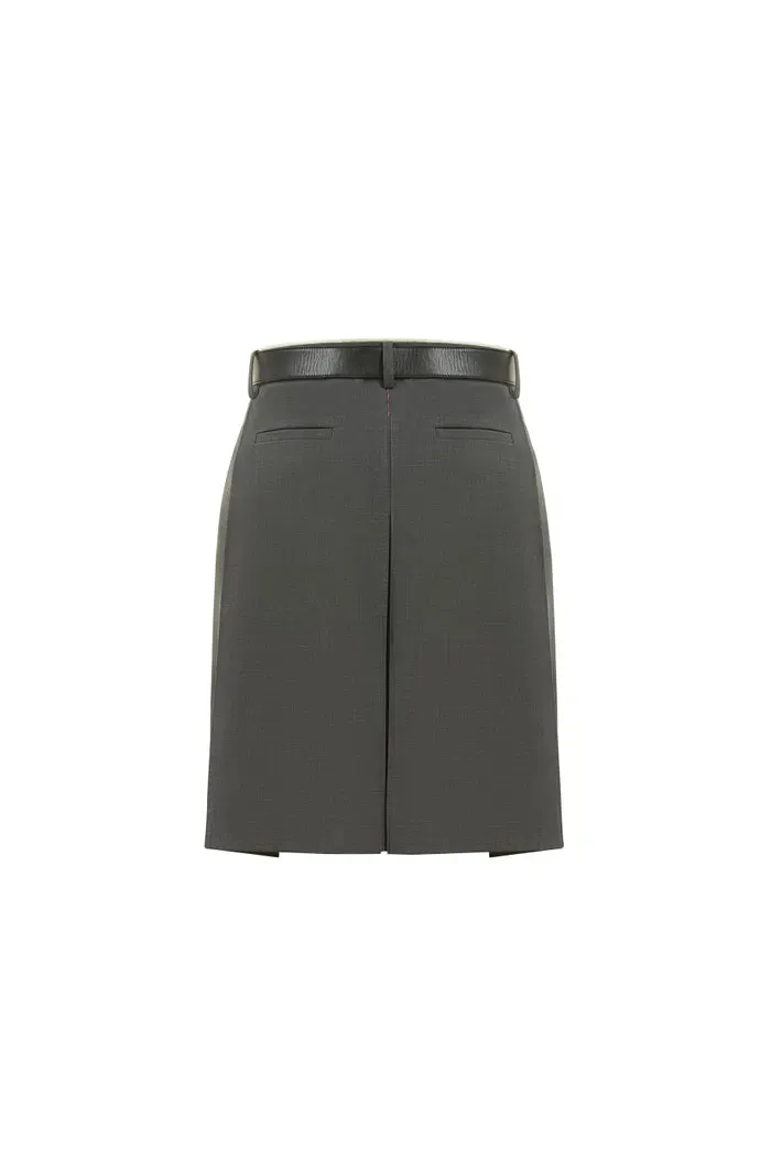 Aurora Pleated Skort in Fine Wool Blend