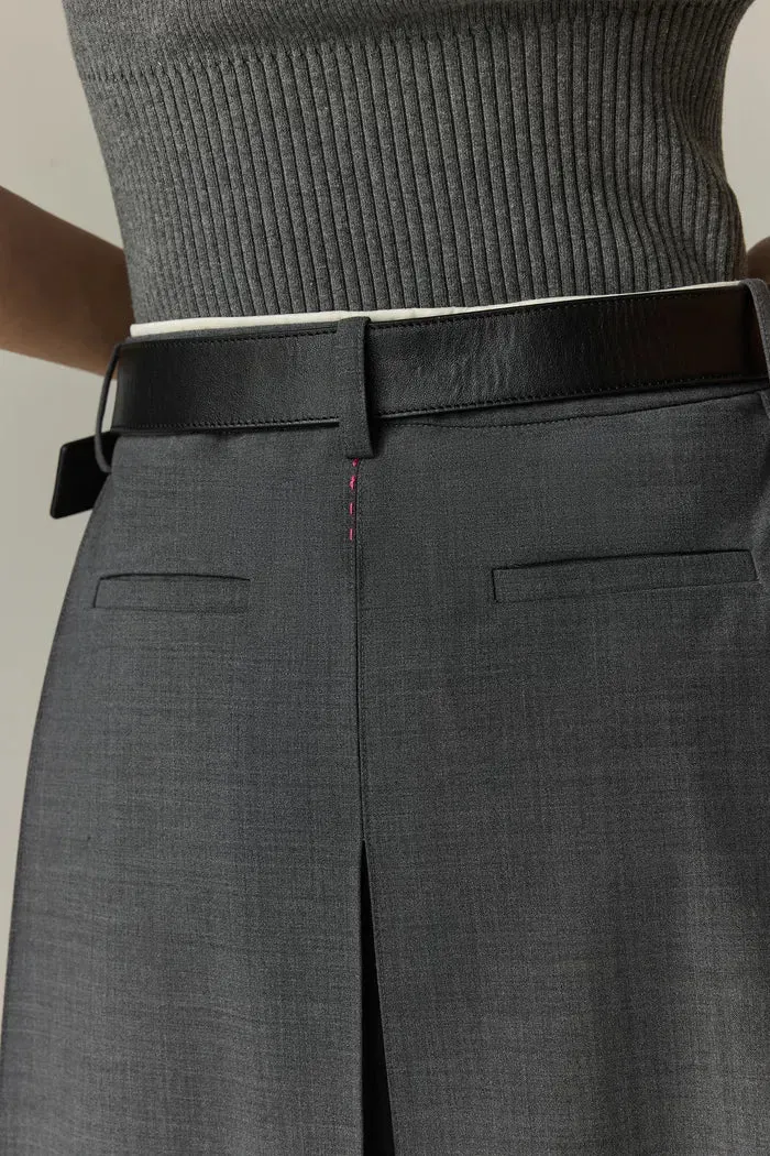 Aurora Pleated Skort in Fine Wool Blend