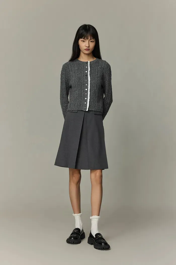 Aurora Pleated Skort in Fine Wool Blend
