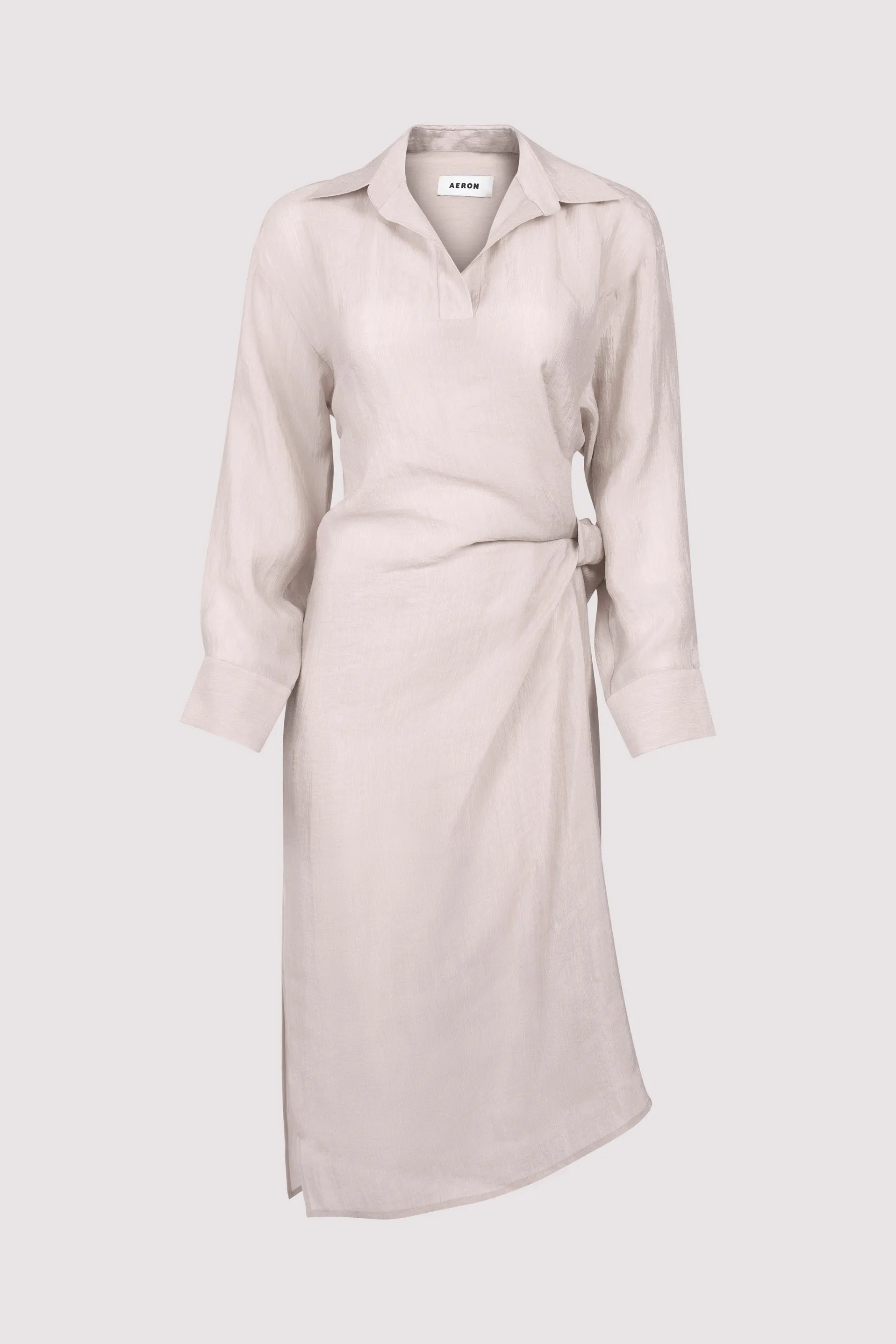 Beige Abbas Long Sleeve Midi dress