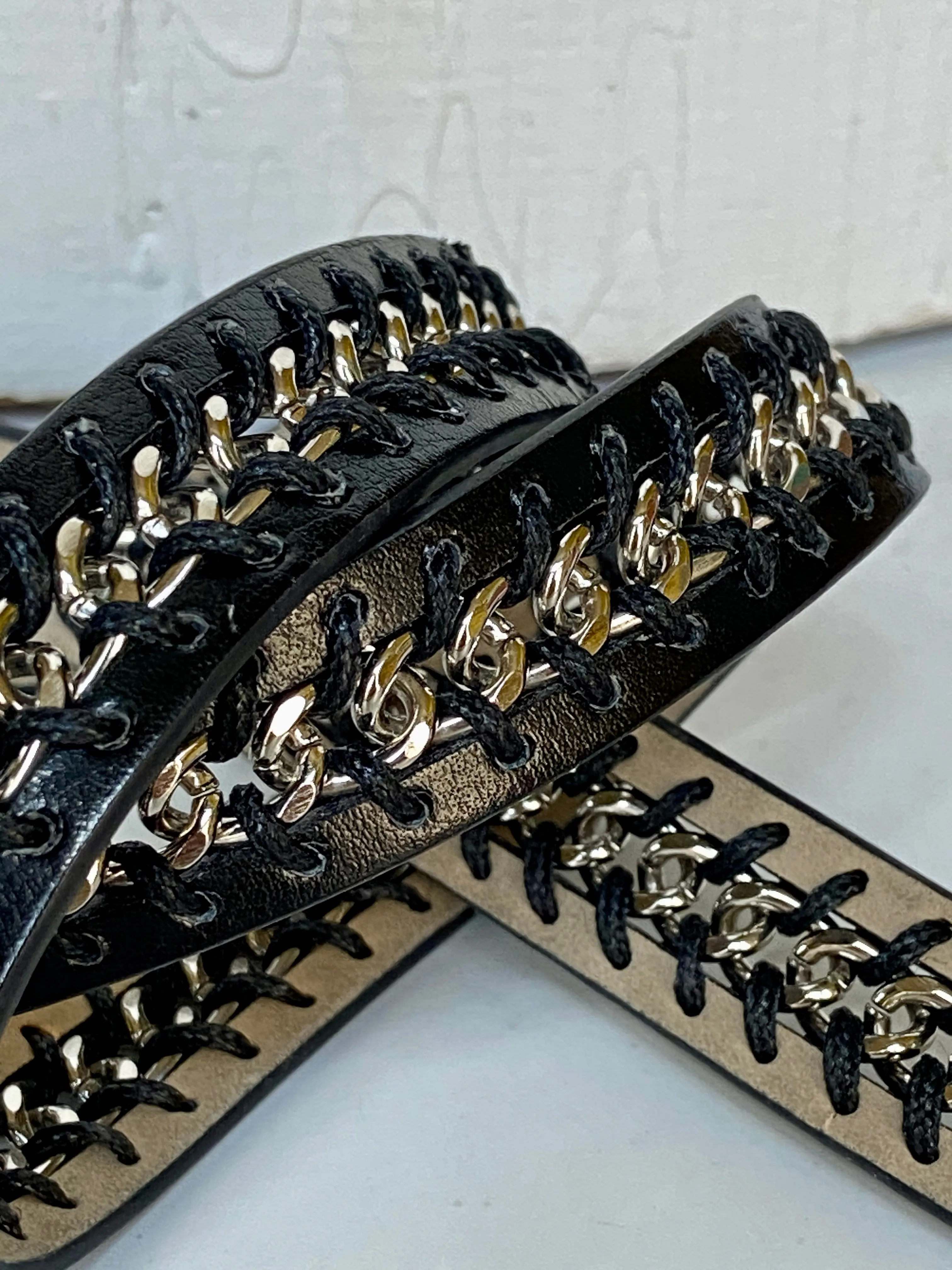 Black & metal belt