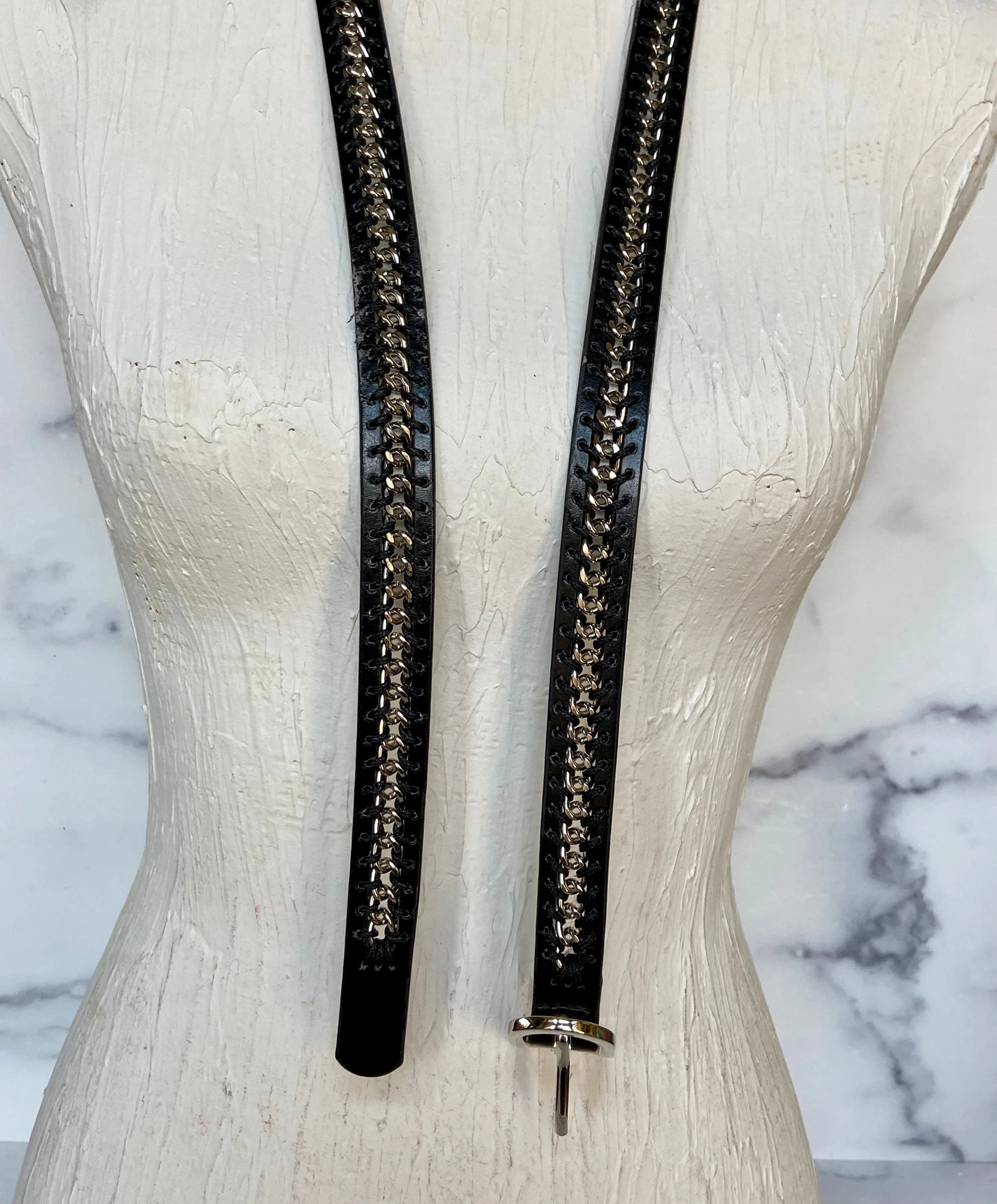 Black & metal belt