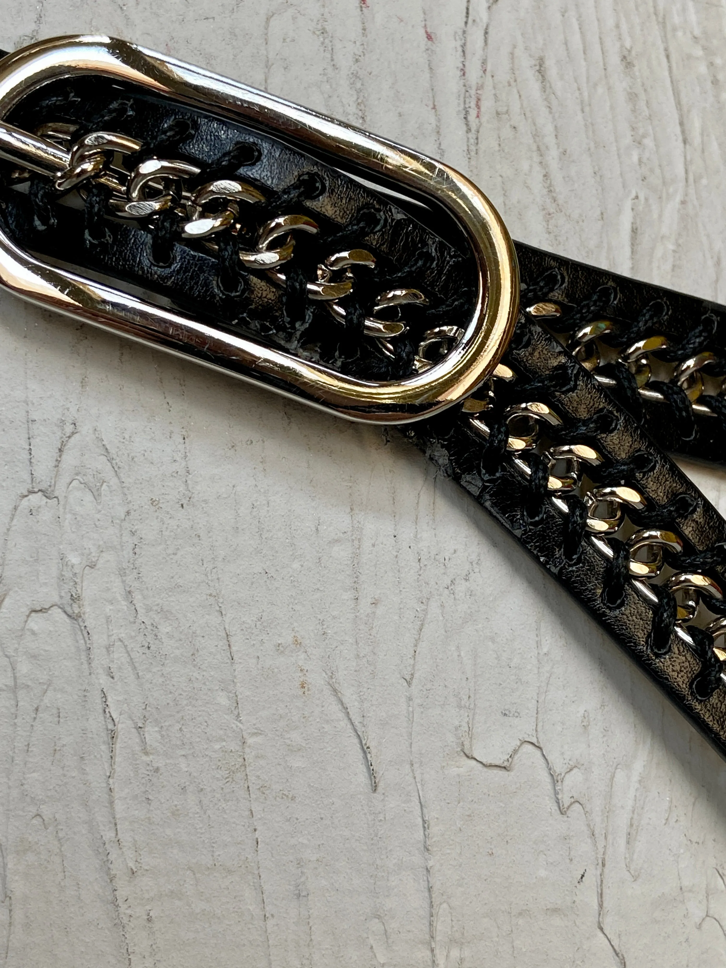 Black & metal belt