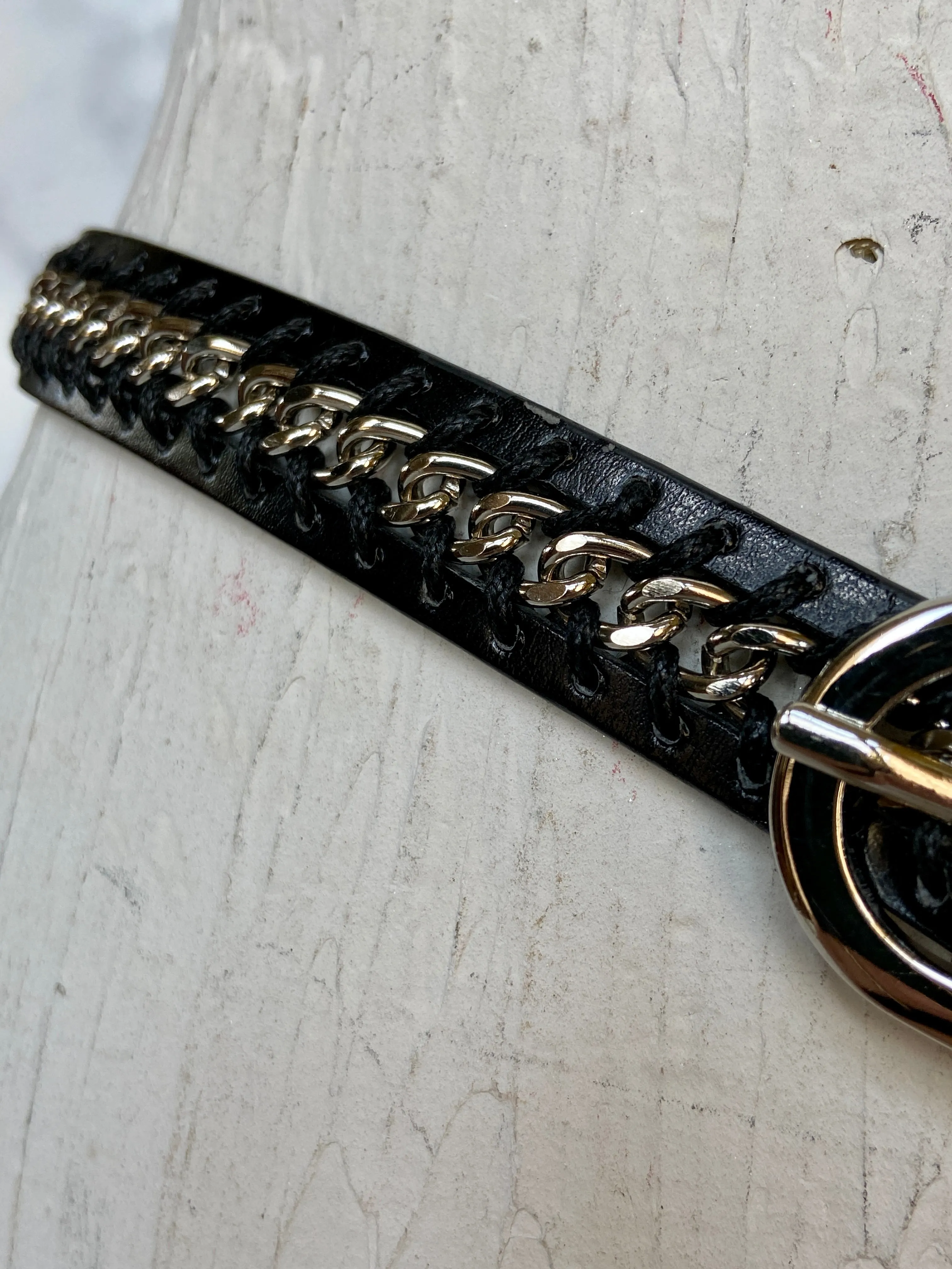Black & metal belt