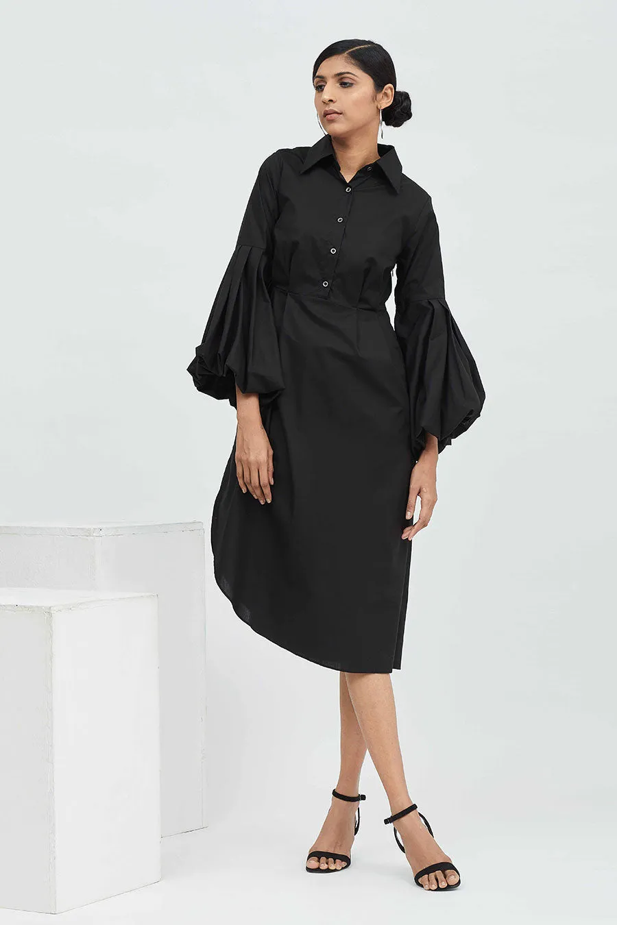 Black Cotton Breeze Dress