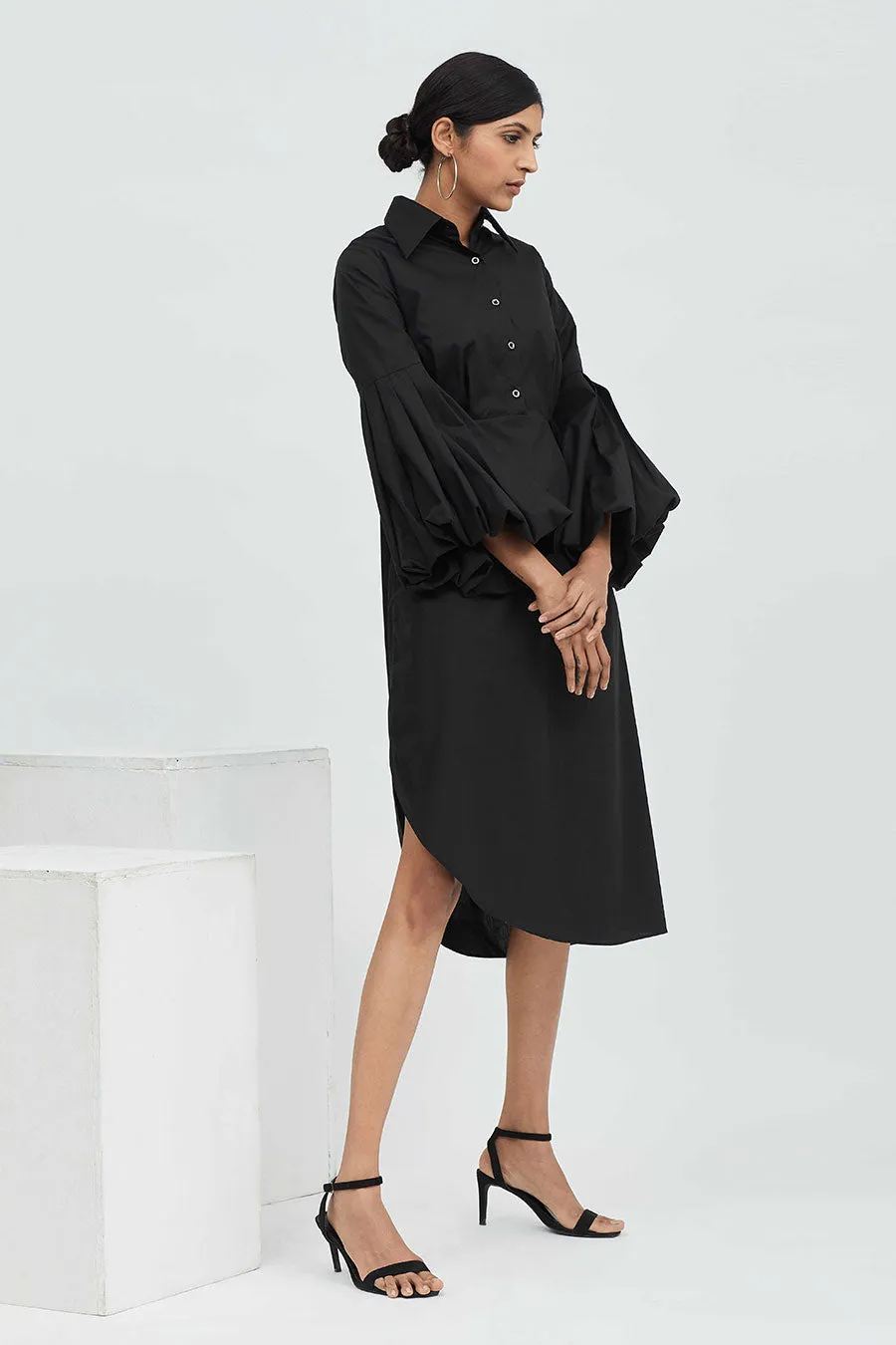 Black Cotton Breeze Dress