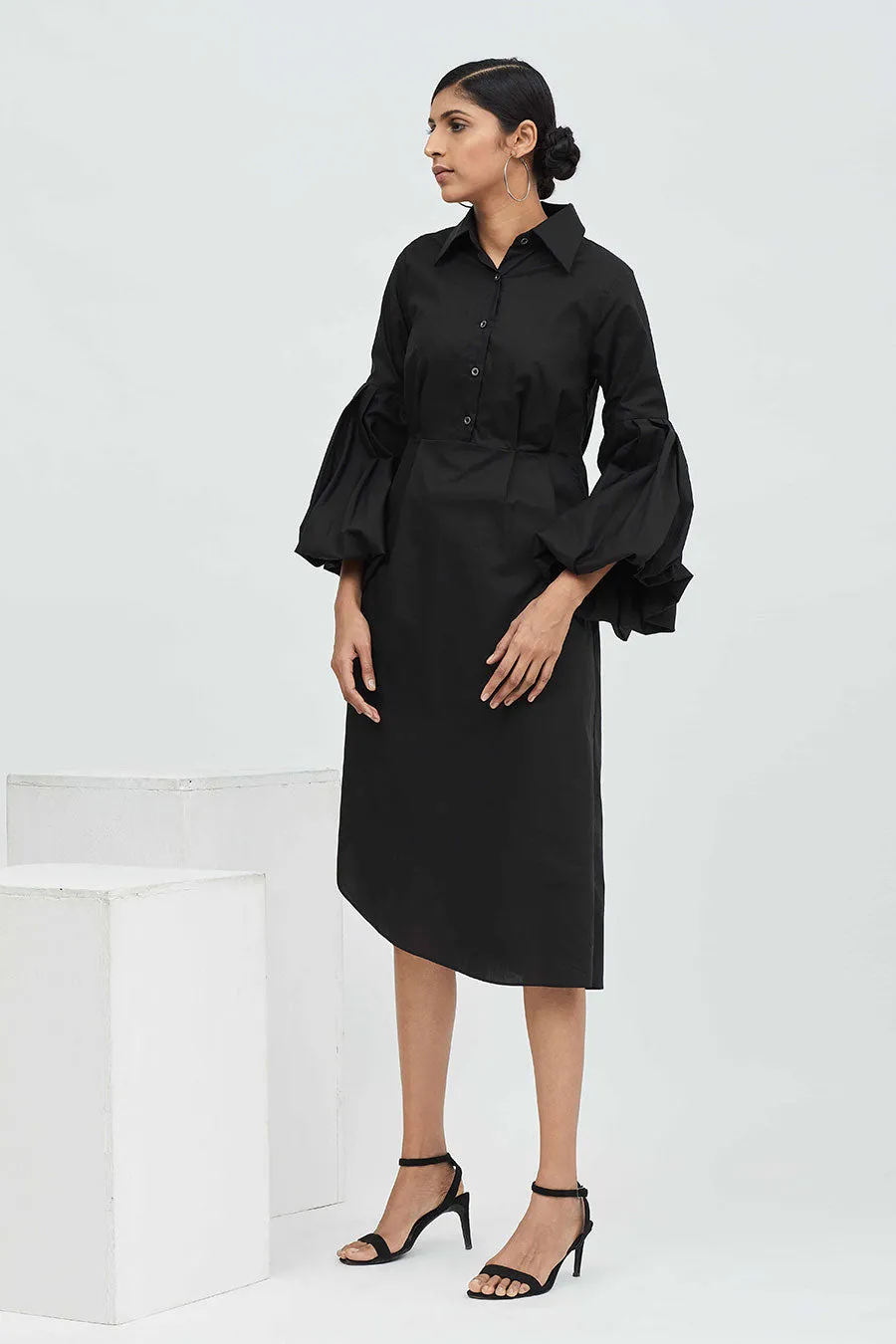 Black Cotton Breeze Dress