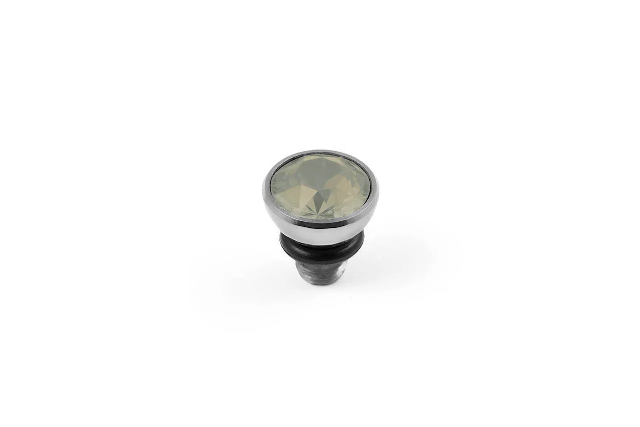 Bottone 5mm Light Grey Top Silver