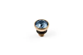 Bottone 5mm Light Sapphire Top Gold