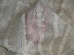 Champagne silk organza fabric 44&quot; width Rib stripe