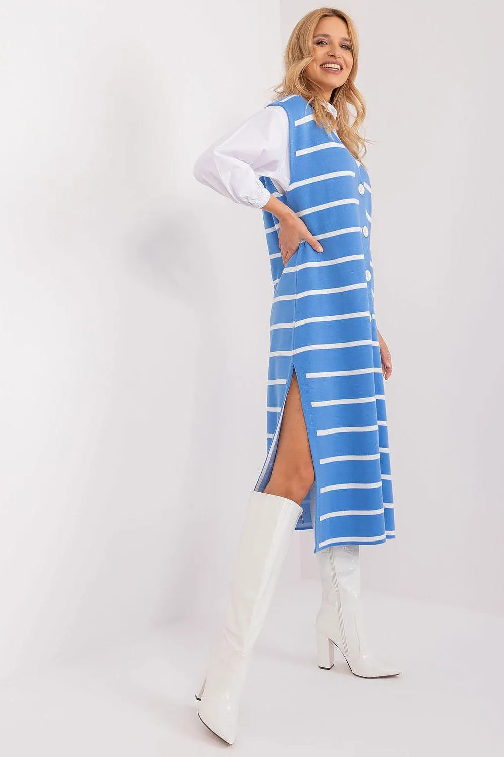 Chic Striped Midi Dress with Romantic Heart Neckline for Everyday Elegance