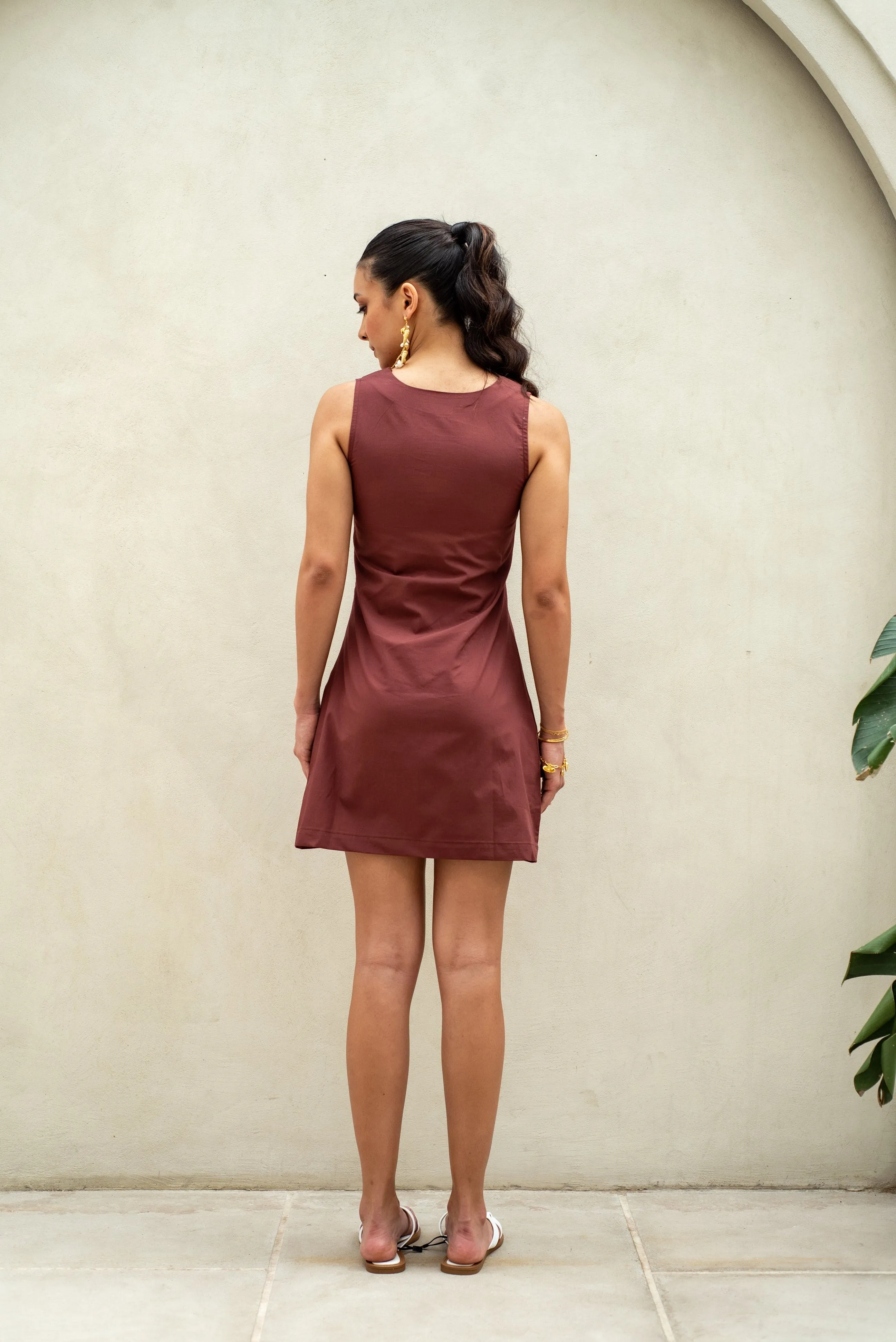 Cocoa Breeze Linen Dress