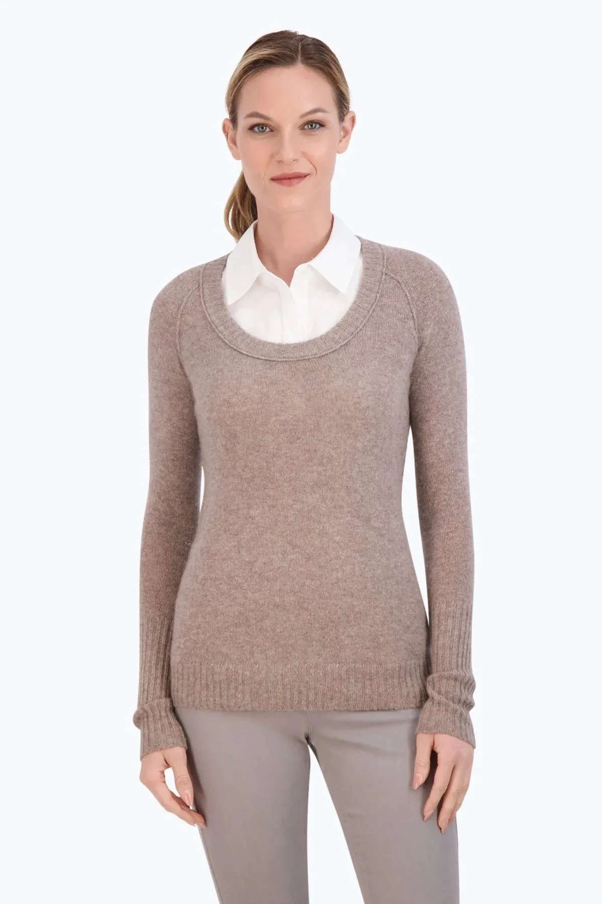 Collared Layering Tank, White