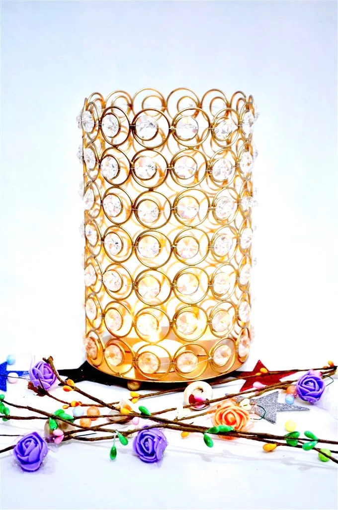Crystal Cylinder Style Candle Holder Decorative Lamps Tamrapatra