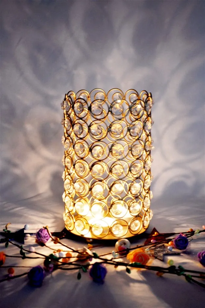 Crystal Cylinder Style Candle Holder Decorative Lamps Tamrapatra
