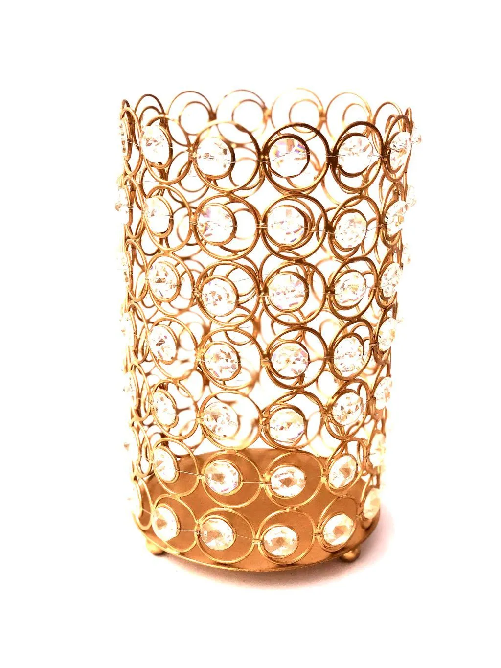Crystal Cylinder Style Candle Holder Decorative Lamps Tamrapatra