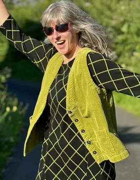 Cut Loose Cord Waistcoat in Frog