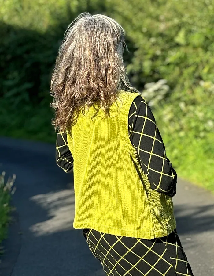 Cut Loose Cord Waistcoat in Frog