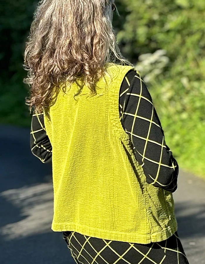 Cut Loose Cord Waistcoat in Frog