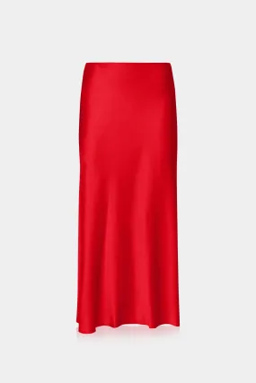 Designer Red Skirt Womens Midi