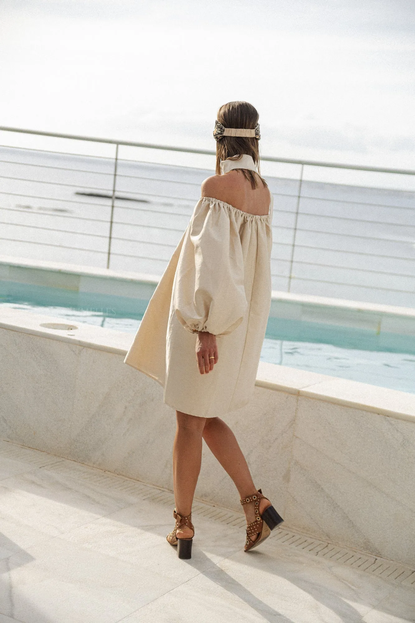 Ella off shoulder dress pearl
