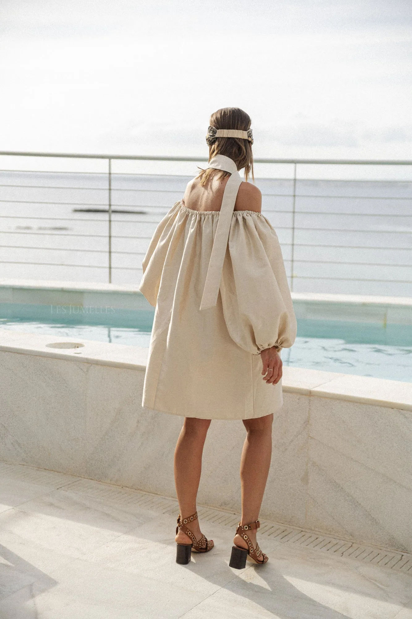 Ella off shoulder dress pearl