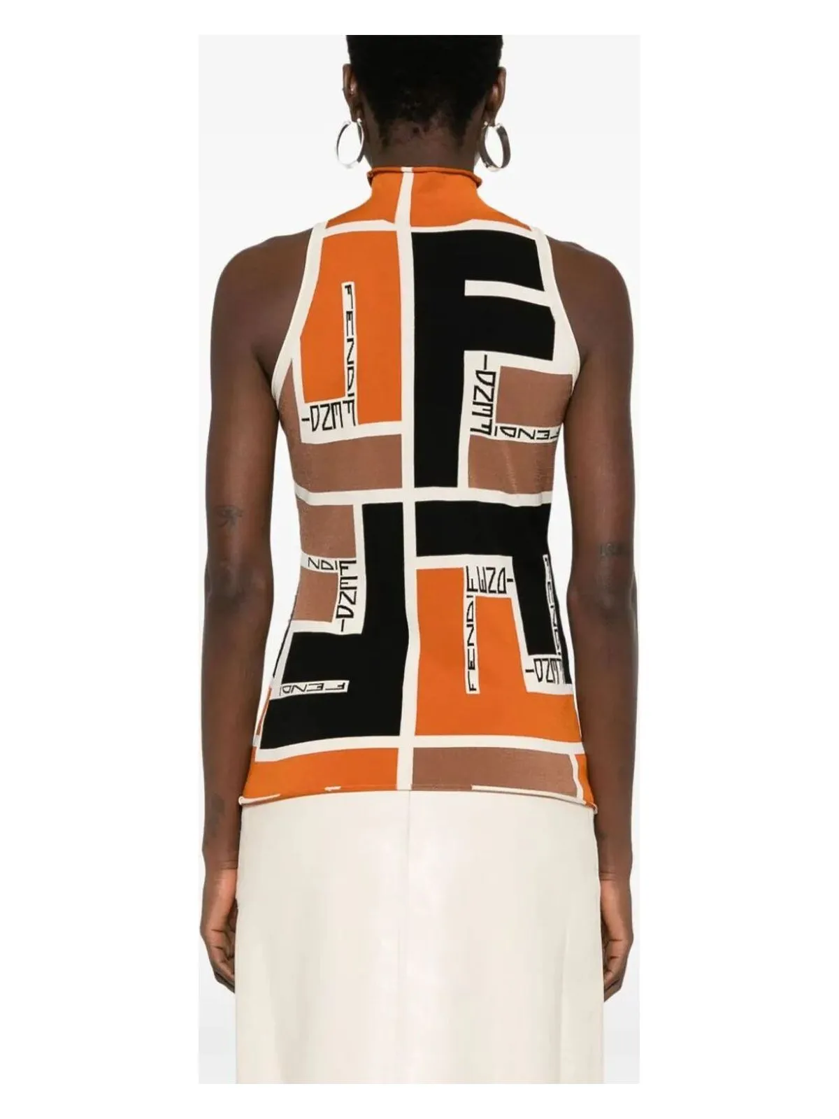 FF PUZZLE PRINT KNITTED TOP
