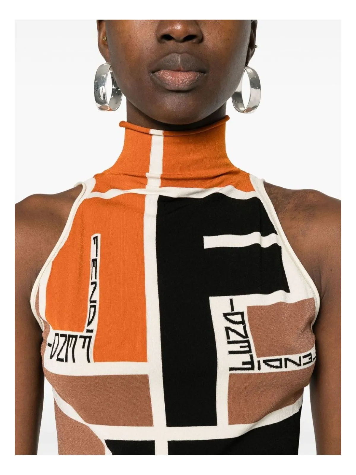 FF PUZZLE PRINT KNITTED TOP