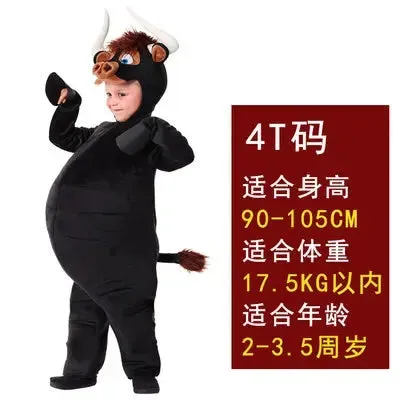 Fierce Black Bull Costume for Kids - Perfect for Halloween & Playtime!