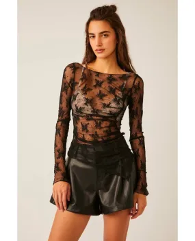 Full Bloom Layering Top Black