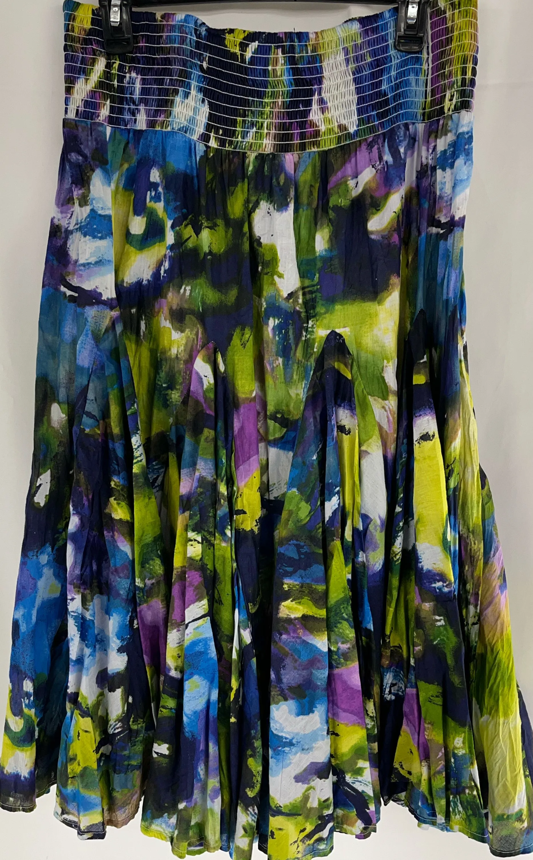 Grace Elements Wome'ns Multi Color Floral Print Pleated Dress Skirt Size XL