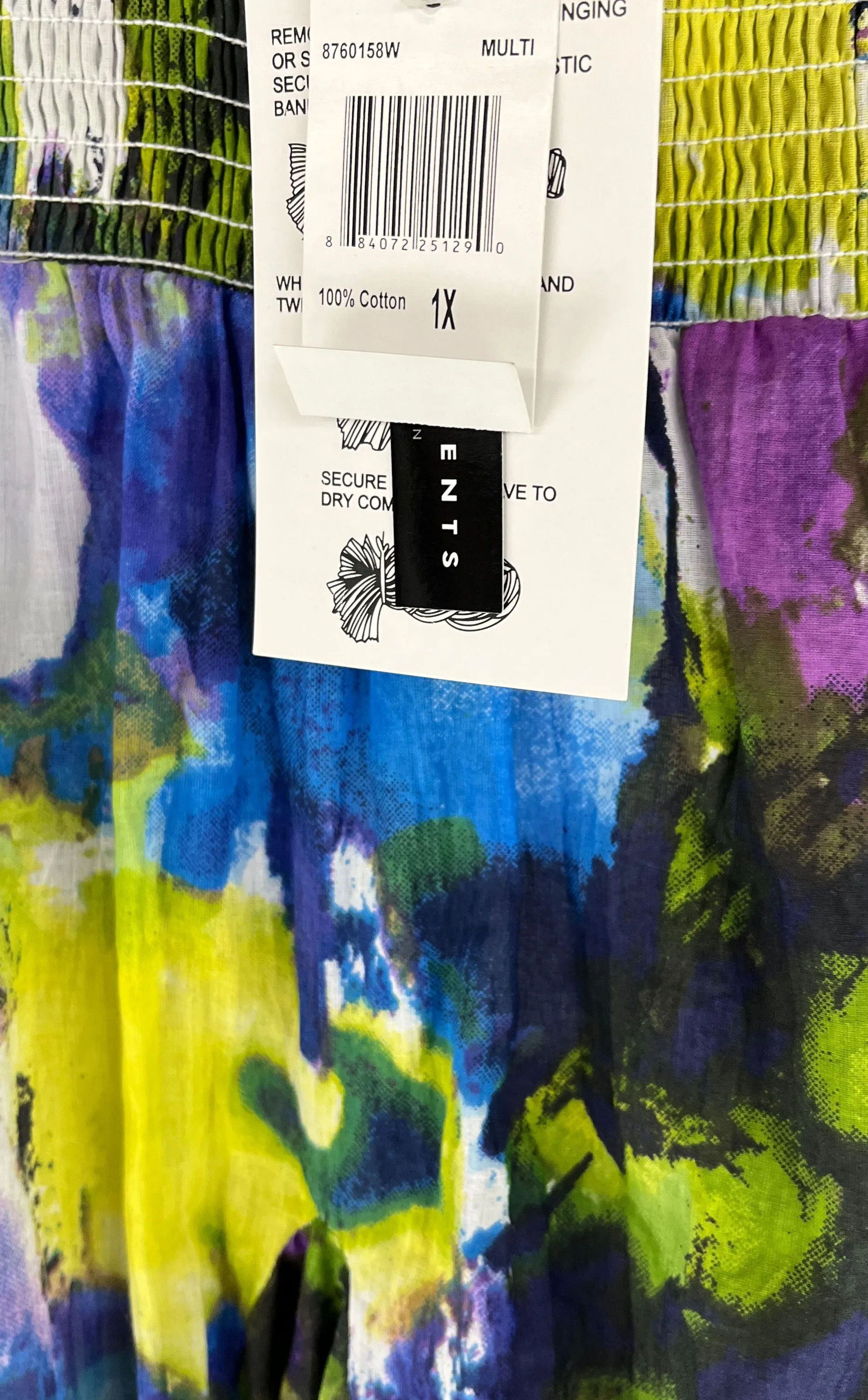 Grace Elements Wome'ns Multi Color Floral Print Pleated Dress Skirt Size XL