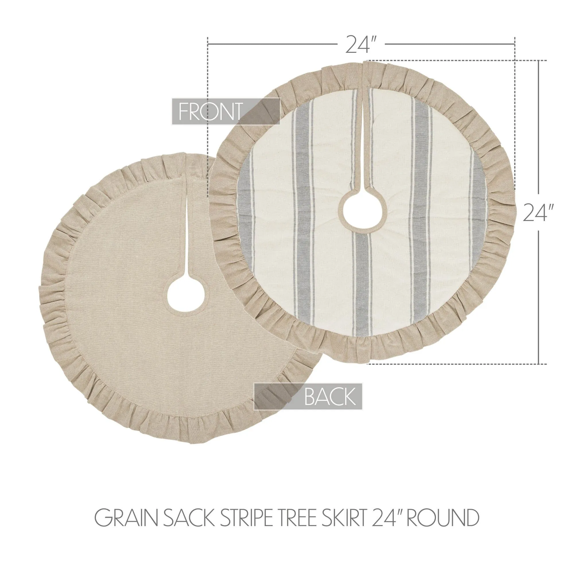 Grace Grain Sack Stripe Tree Skirt 24"