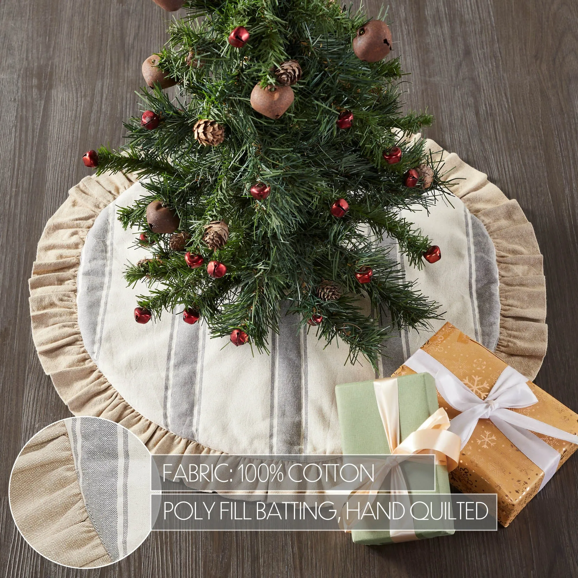 Grace Grain Sack Stripe Tree Skirt 24"