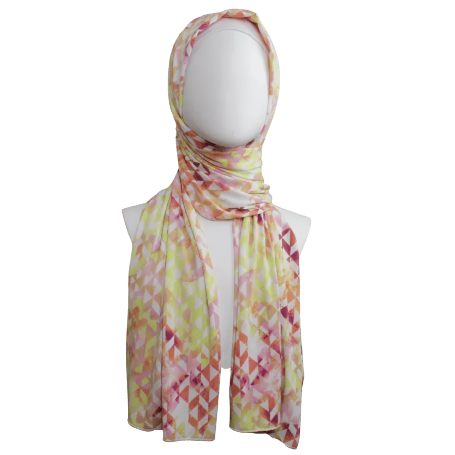 Hello Sunshine Patterned Jersey Hijab  Smooth Patterned Jersey Hijab  - Soft & Cool "Zibde Feel"- NEW