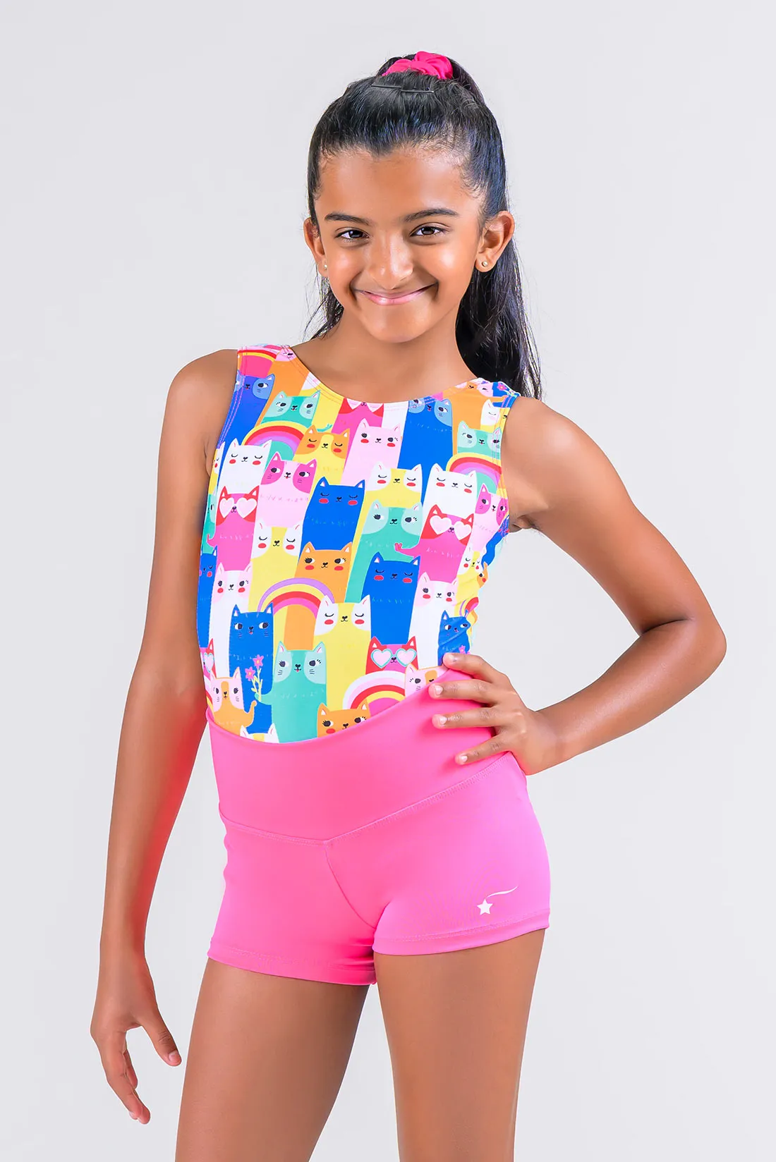 High Waisted Performance Short - Neon Pink