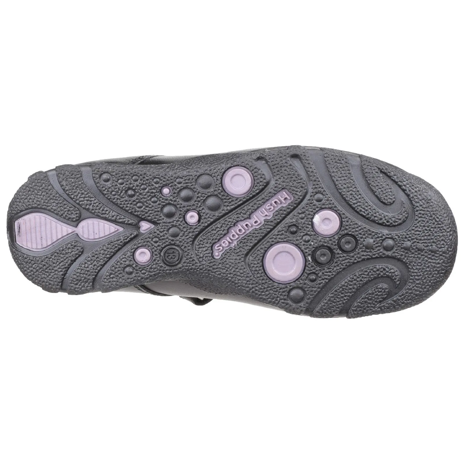 Hush Puppies Girls Clare Leather School Shoes - Black