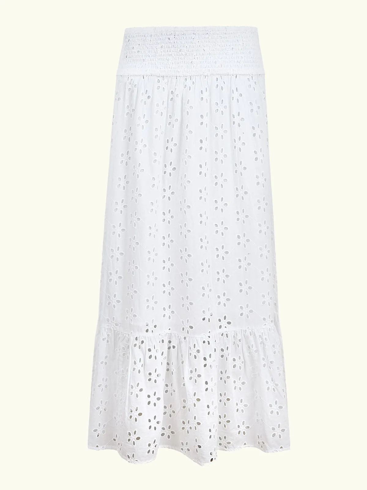 Isla Broderie Anglaise Skirt- White