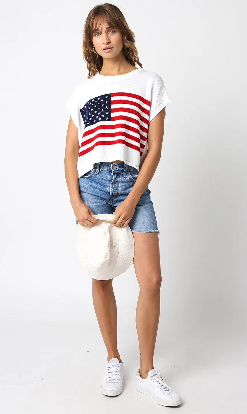 Journey Flag Knit Top (Cream)