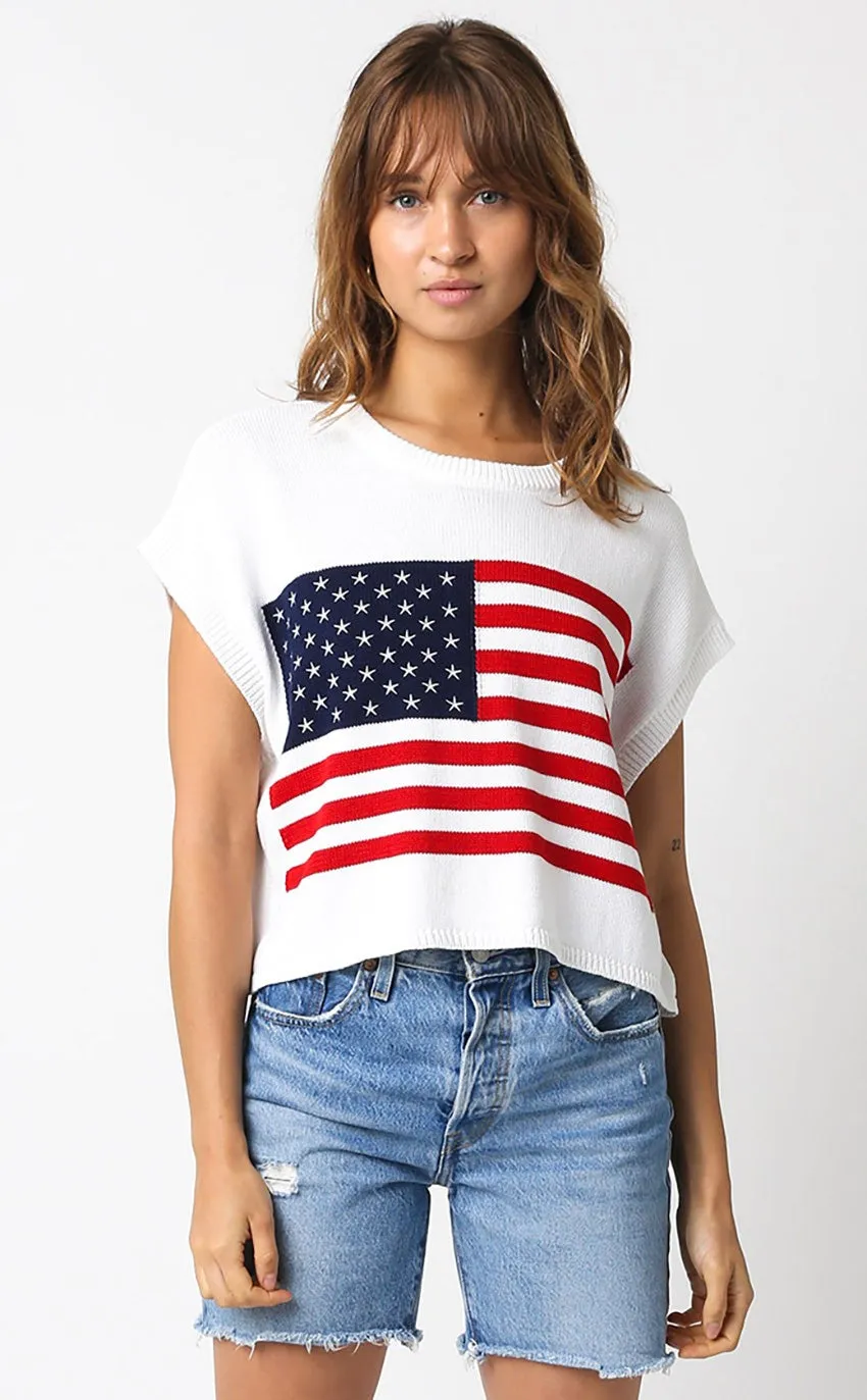 Journey Flag Knit Top (Cream)