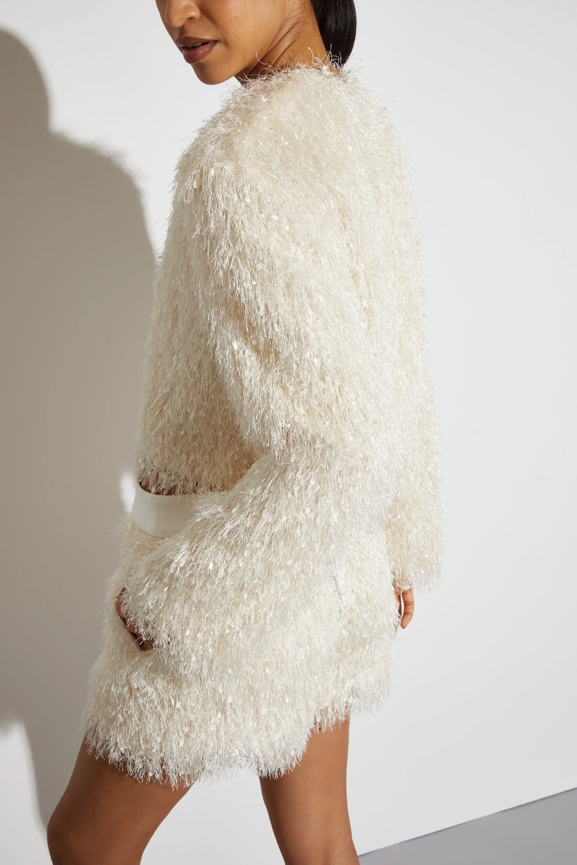Julia Feather Shorts, Eggshell