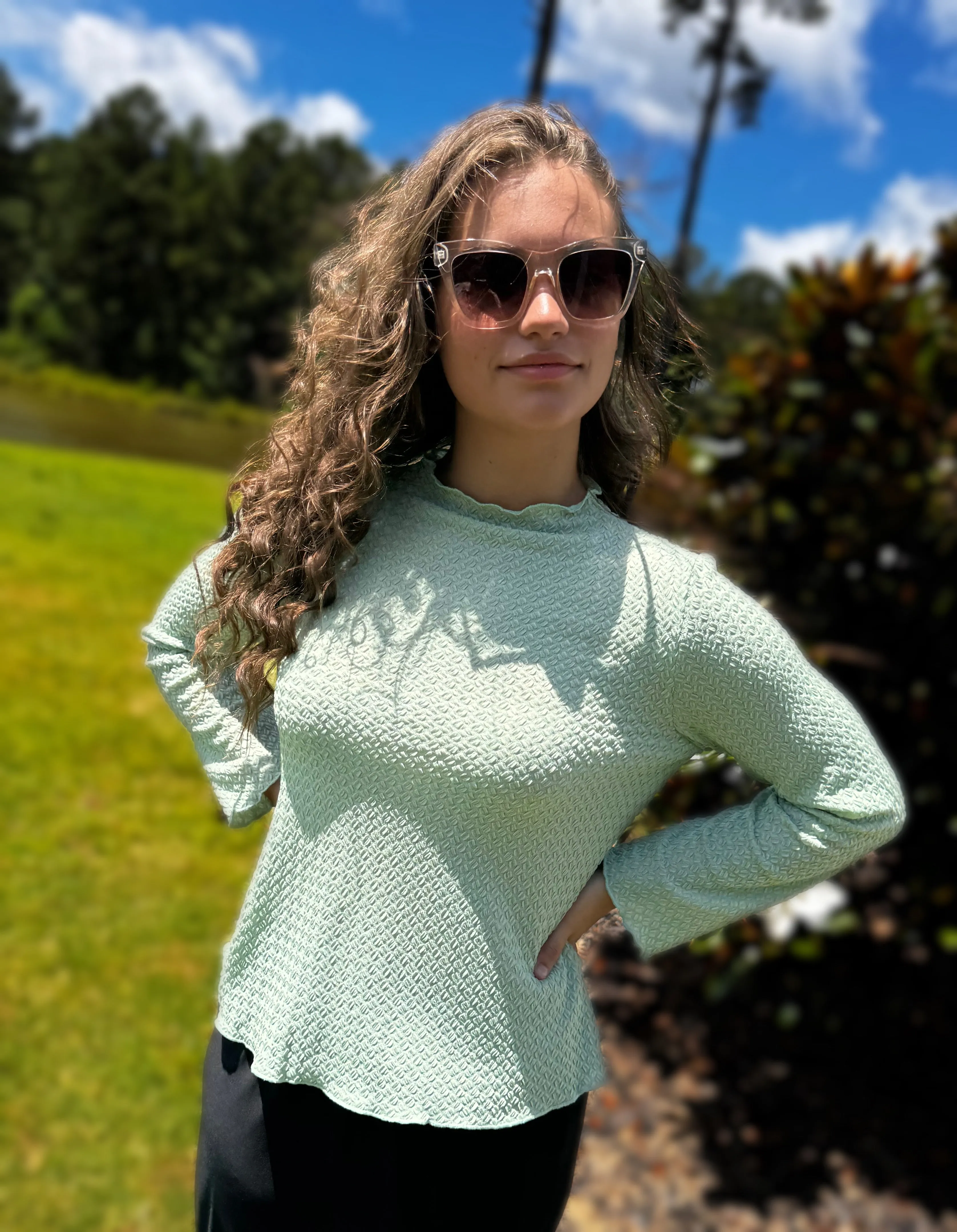 Junior Fitted Textured Layering  Top