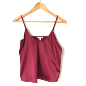 Leith Red Wine Silk Feel Cami Tank- Size XS