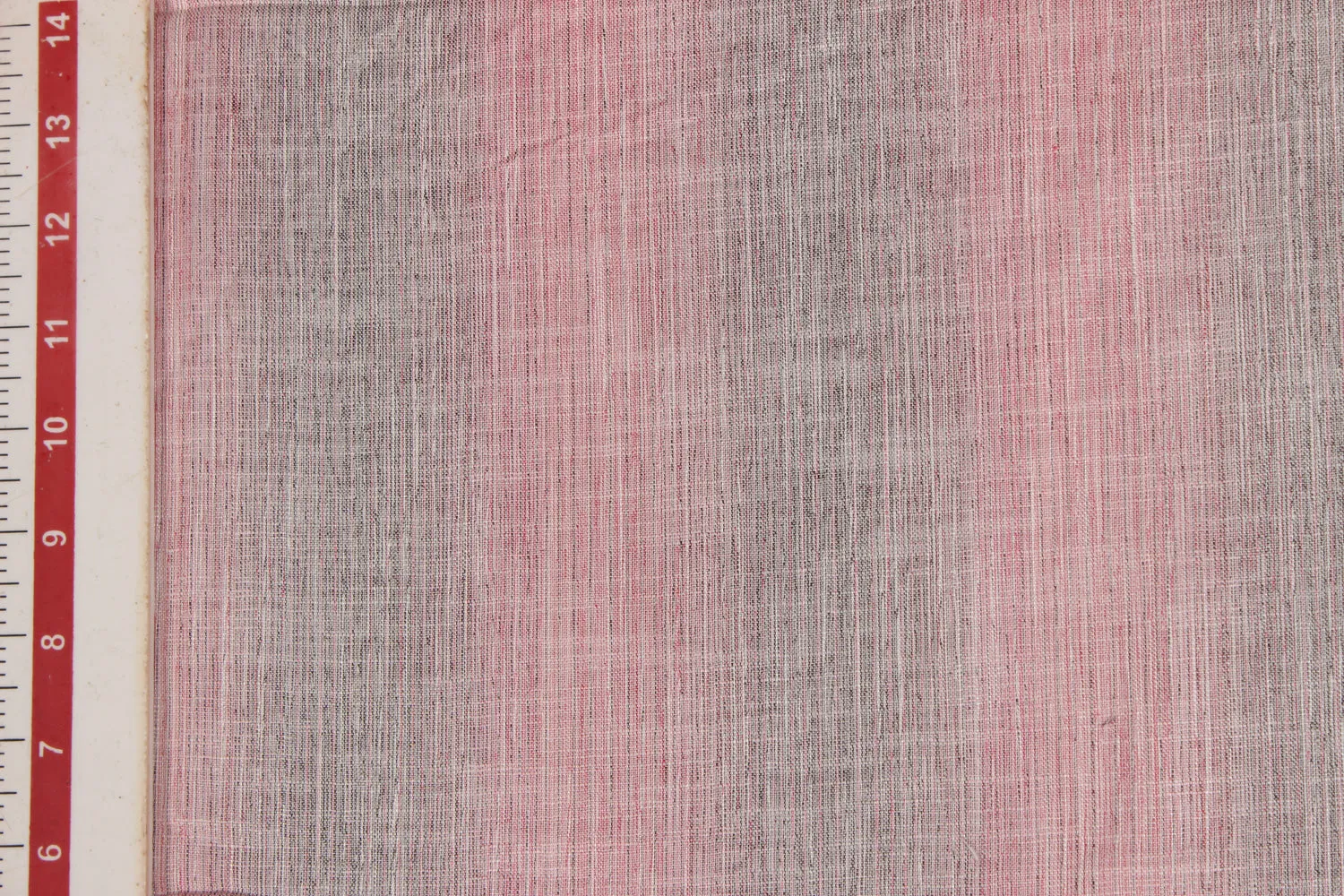 Light Pink & Grey Stripes Yarn Dyed  Viscose Blend Fabric