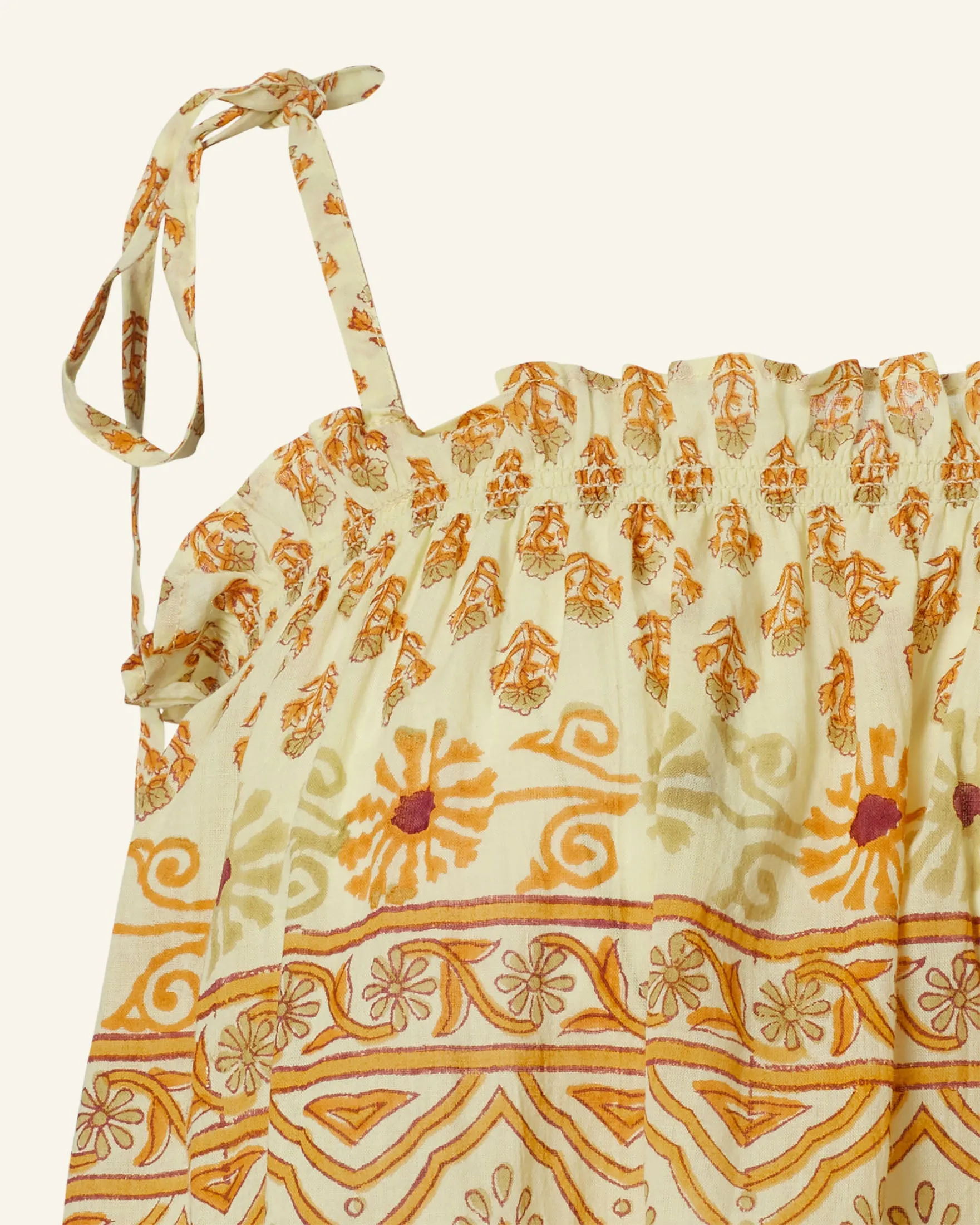 Lila Saffron Bhutti Top