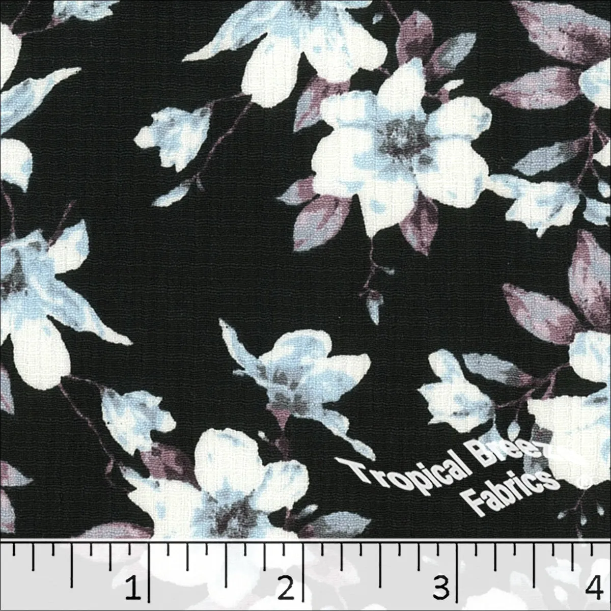 Linen Crepe Floral Print Polyester Fabric 048338