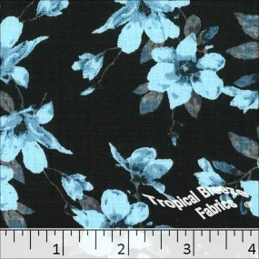 Linen Crepe Floral Print Polyester Fabric 048338