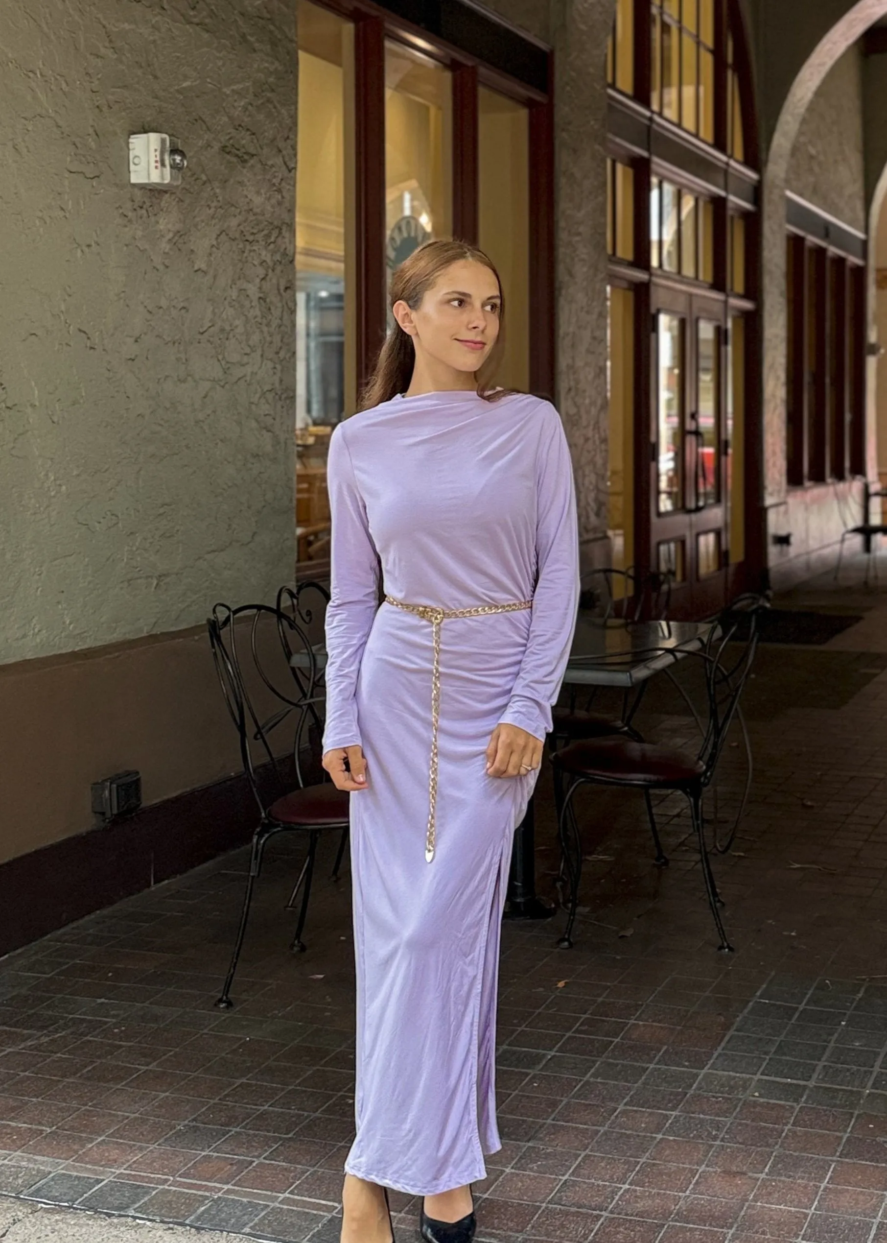 MEROKEETY Mock Neck Bodycon Ruched Slit Cocktail Wedding Dresses
